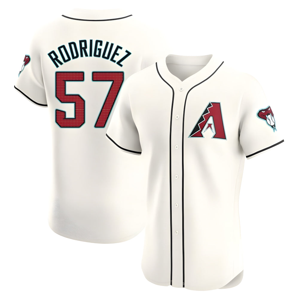 tocy A.Diamondbacks #57 Eduardo Rodriguez Player Cream Elite Home Stitched Jersey