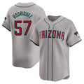 tocy A.Diamondbacks #57 Eduardo Rodriguez Player Gray Limited Away Stitched Jersey