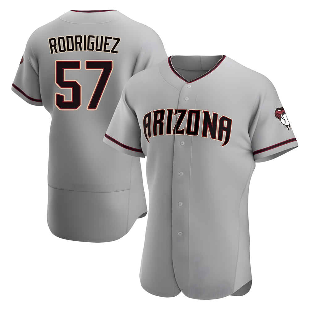 tocy A.Diamondbacks #57 Eduardo Rodriguez Player Gray Road Stitched Jersey