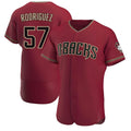 tocy A.Diamondbacks #57 Eduardo Rodriguez Player Red Authentic Crimson Stitched Jersey