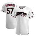 tocy A.Diamondbacks #57 Eduardo Rodriguez Player White Crimson Home Stitched Jersey