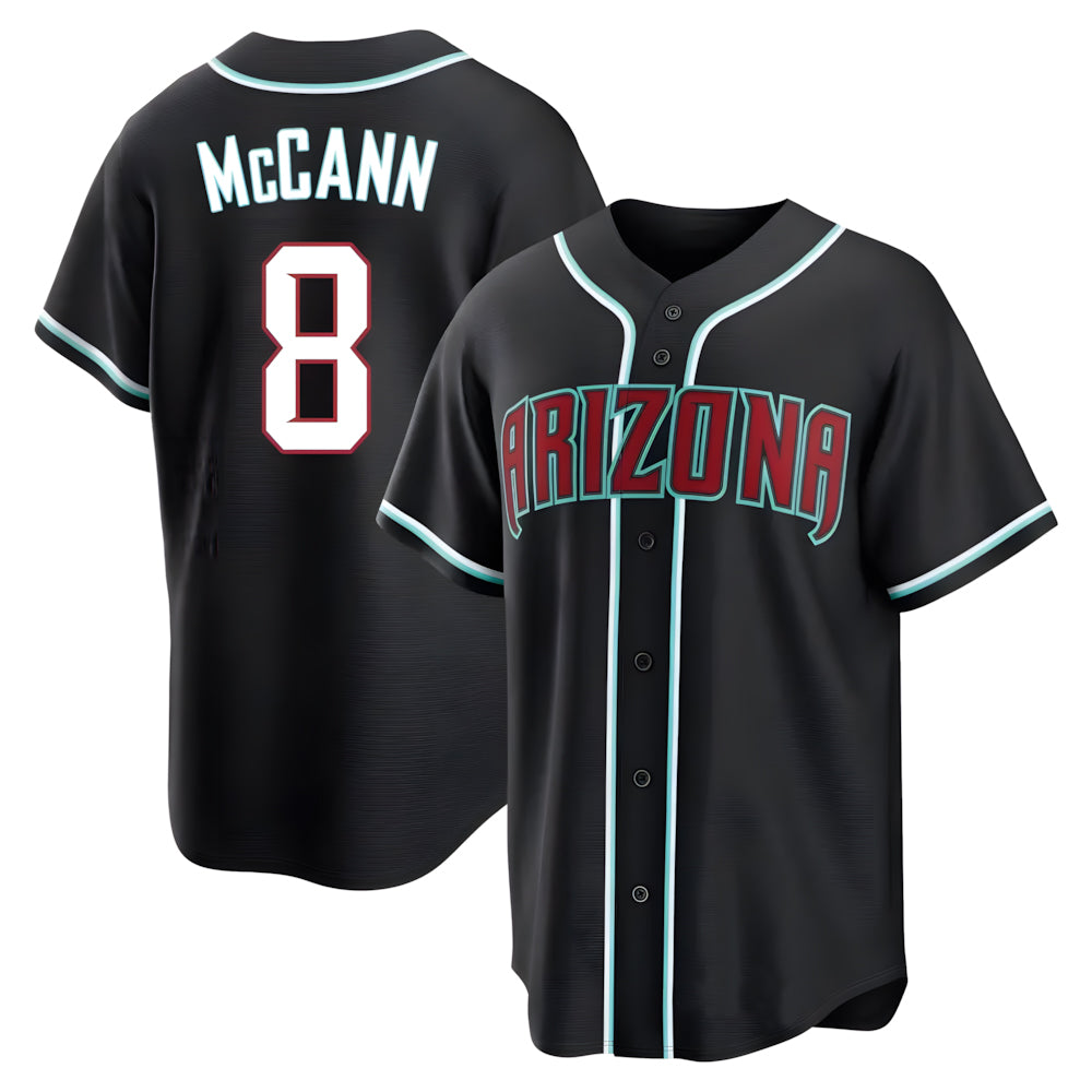 tocy A.Diamondbacks #8 James McCann Player Black Replica Fashion Out Stitched Jersey
