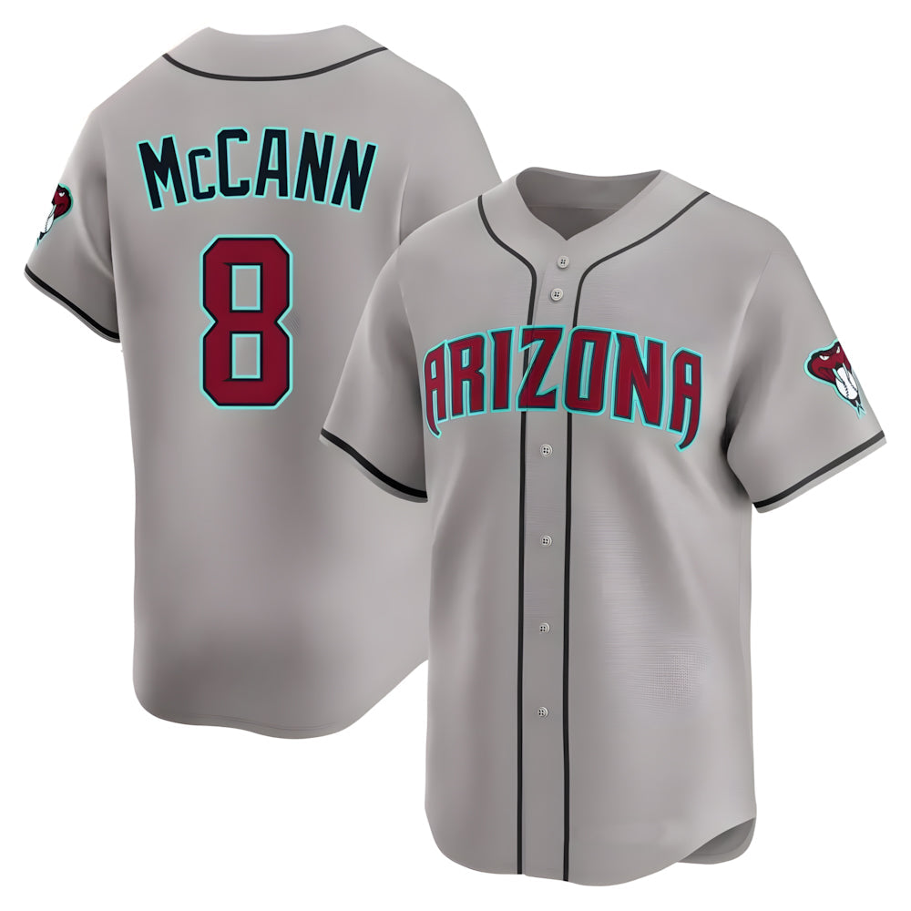 tocy A.Diamondbacks #8 James McCann Player Gray Limited Alternate Stitched Jersey