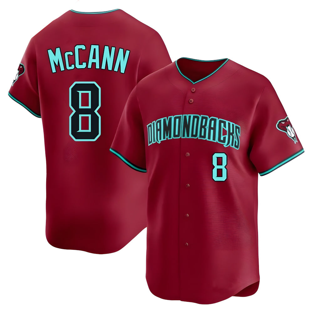 tocy A.Diamondbacks #8 James McCann Player Red Limited Alternate Stitched Jersey