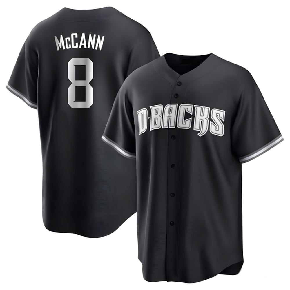 tocy A.Diamondbacks #8 James McCann Player White Replica Black 2026 World Series Stitched Jersey