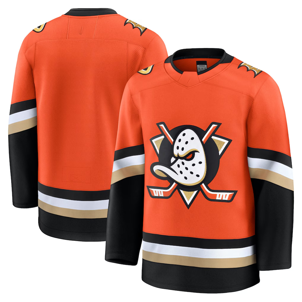 Tocy A.Ducks Orange Home Premium Jerseys