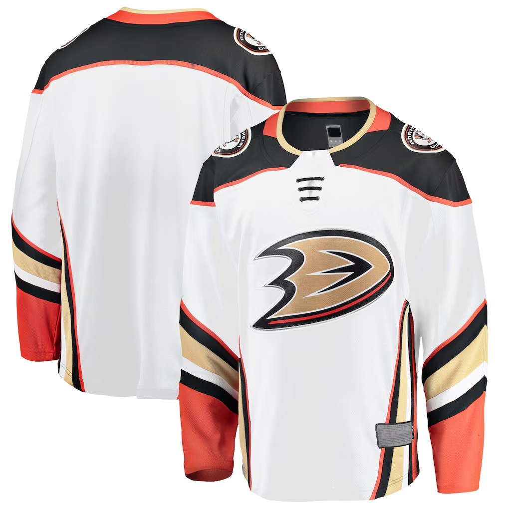 Tocy A.Ducks White Breakaway Away Jerseys