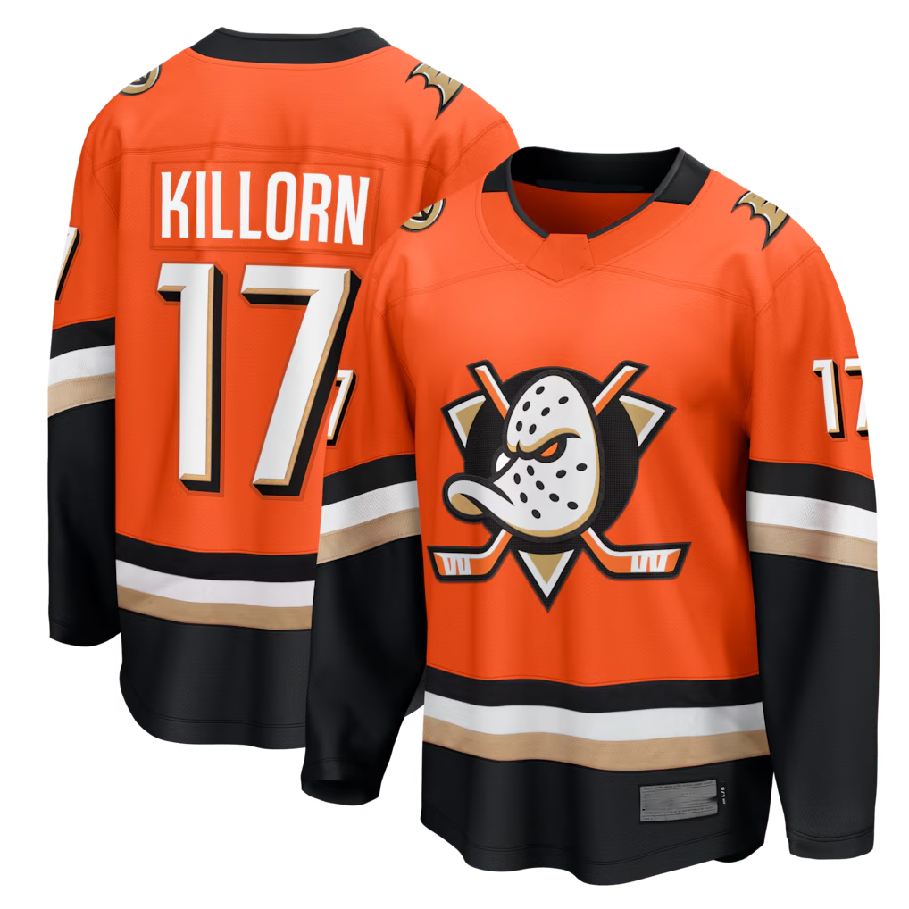 Tocy A.Ducks #17 Alex Killorn Orange Home Breakaway Jerseys