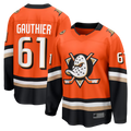 Tocy A.Ducks #61 Cutter Gauthier Orange Home Breakaway Jerseys
