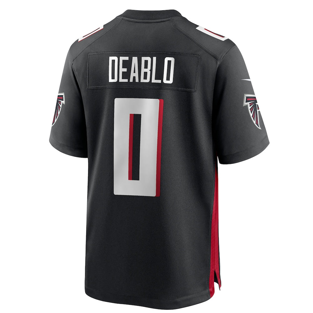 tocy A.Falcons #0 Divine Deablo Player Black Home Game Stitched Jerseys
