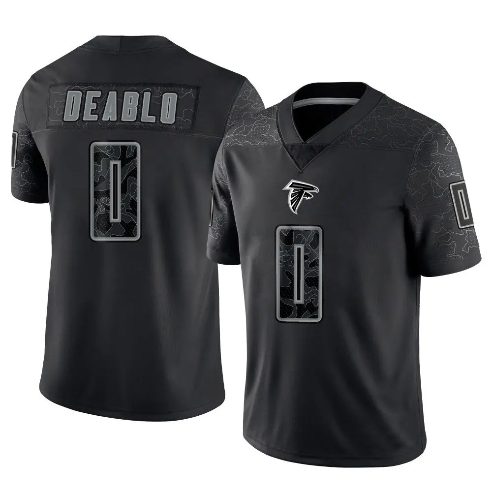 tocy A.Falcons #0 Divine Deablo Player Black RFLCTV Limited Game Stitched Jerseys