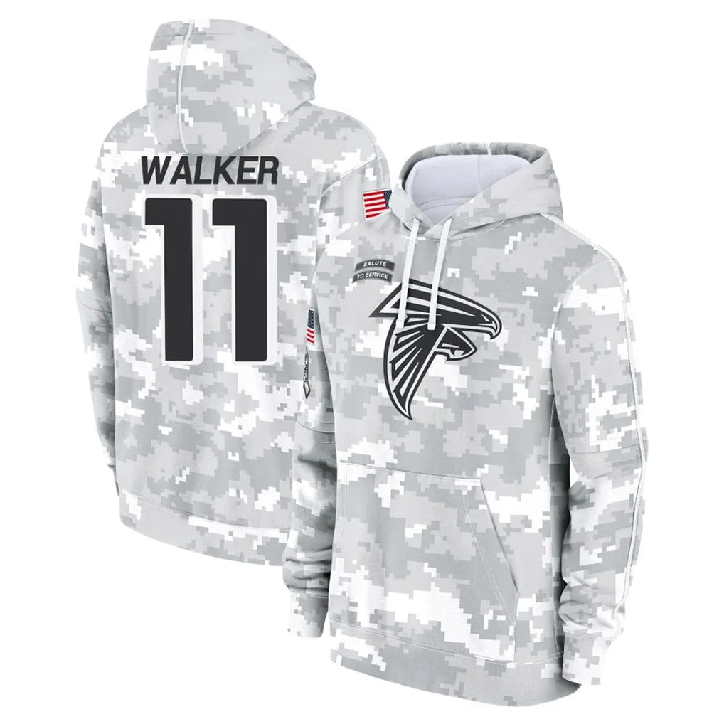 tocy A.Falcons #11 Jalon Walker Player Arctic Camo Salute to Service Limited Hoodie Stitched Jerseys