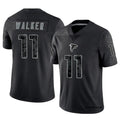 tocy A.Falcons #11 Jalon Walker Player Black RFLCTV Limited Stitched Jerseys