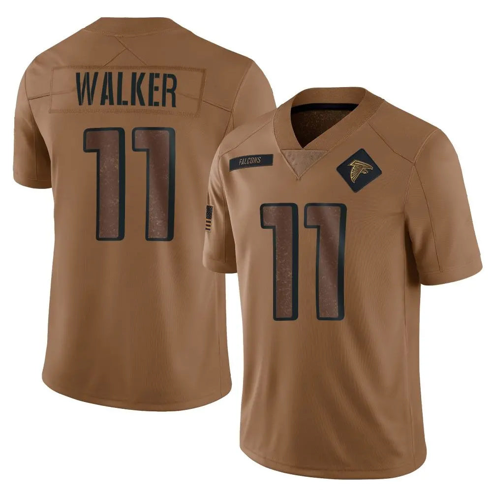 tocy A.Falcons #11 Jalon Walker Player Brown Salute To Service Limited Stitched Jerseys