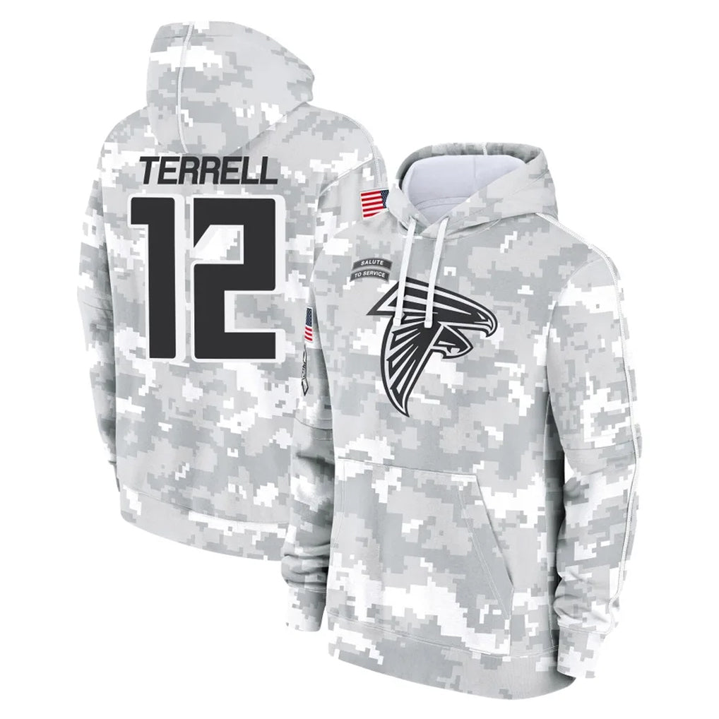 tocy A.Falcons #12 Avieon Terrell Player Arctic Camo Salute to Service Limited Hoodie Stitched Jerseys