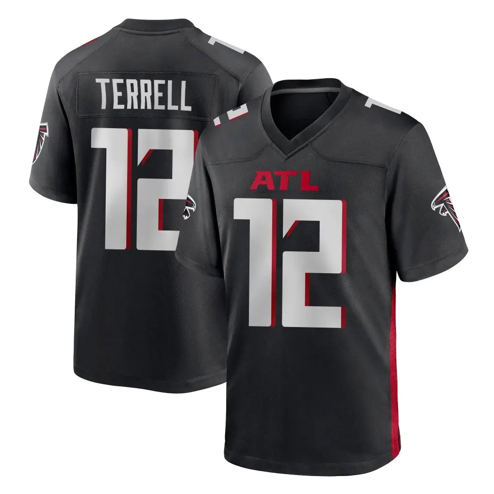 tocy A.Falcons #12 Avieon Terrell Player Black Home Game Stitched Jerseys