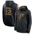 tocy A.Falcons #12 Avieon Terrell Player Black Salute to Service Limited Black Hoodie Stitched Jerseys