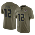 tocy A.Falcons #12 Avieon Terrell Player Olive Salute To Service Stitched Jerseys