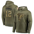 tocy A.Falcons #12 Avieon Terrell Player Olive Salute to Service Club Fleece Hoodie Stitched Jerseys