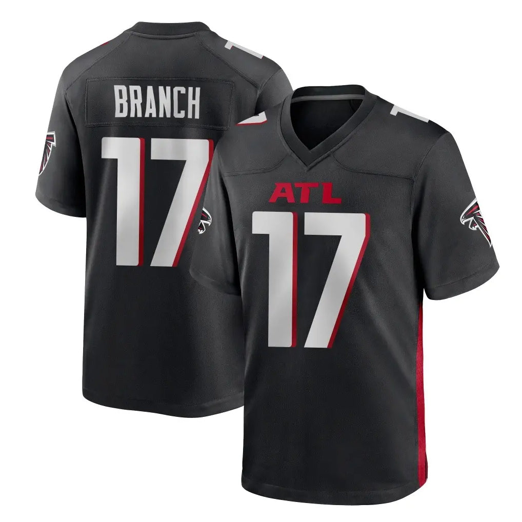 tocy A.Falcons #17 Zachariah Branch Player Black Home Game Stitched Jerseys