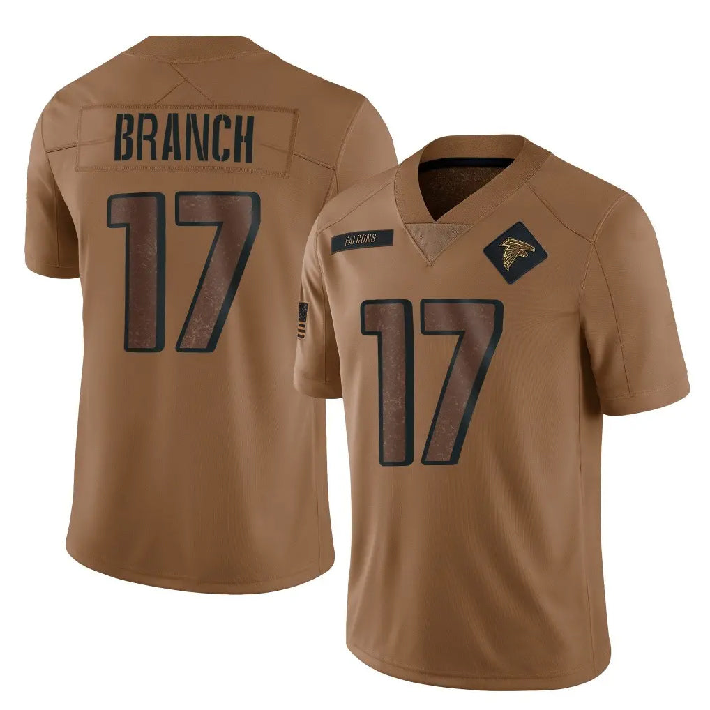 tocy A.Falcons #17 Zachariah Branch Player Brown Salute To Service Limited Stitched Jerseys