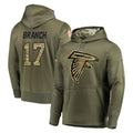 tocy A.Falcons #17 Zachariah Branch Player Olive Salute to Service Club Fleece Hoodie Stitched Jerseys