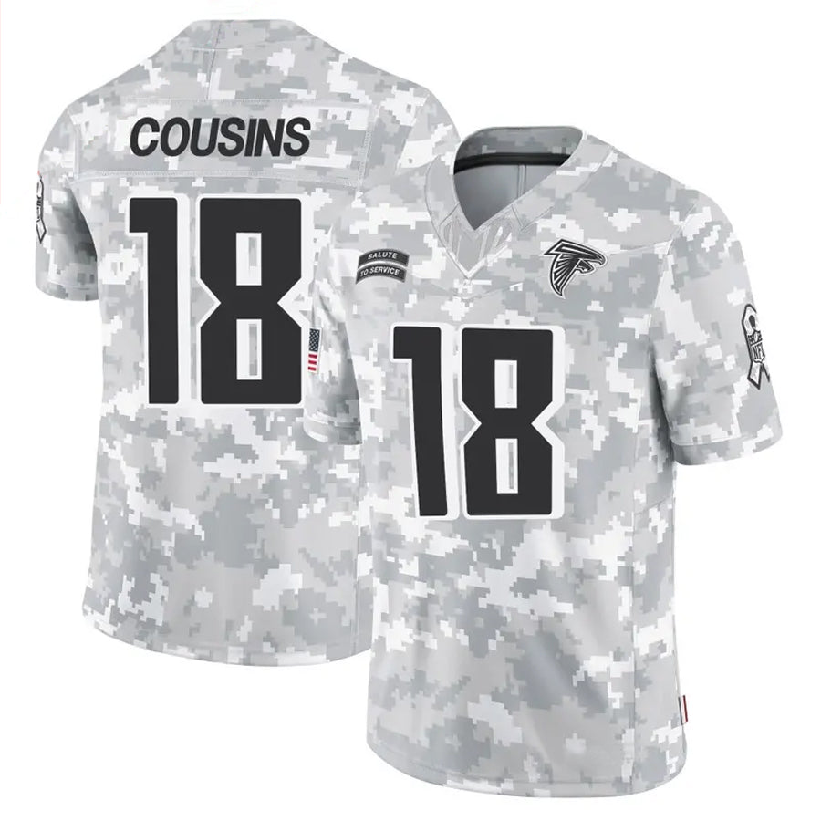 tocy A.Falcons #18 Kirk Cousins Player Arctic Camo Salute to Service Limited Stitched Jerseys