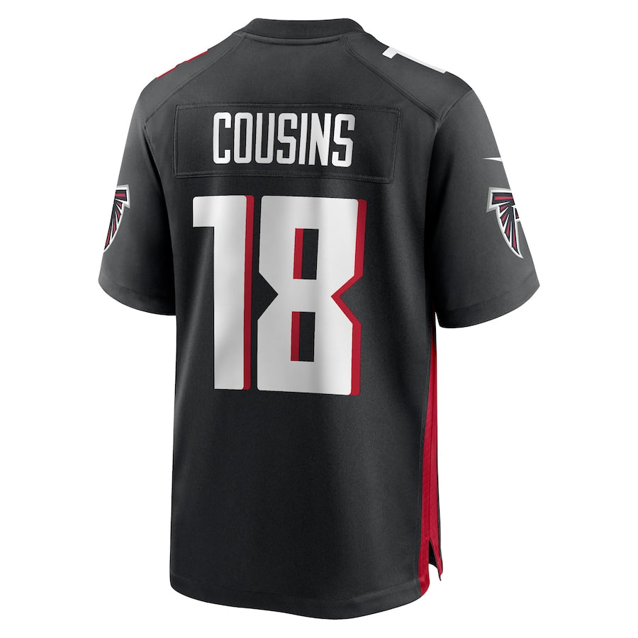 tocy A.Falcons #18 Kirk Cousins Player Black Home Game Stitched Jerseys