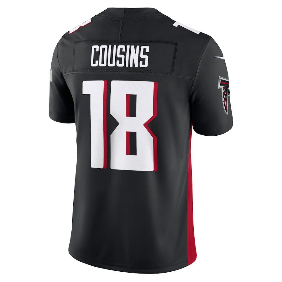 tocy A.Falcons #18 Kirk Cousins Player Black Vapor F.U.S.E. Limited Stitched Jerseys