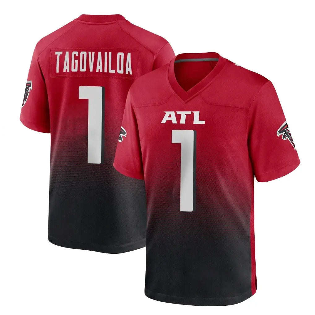tocy A.Falcons #1 Tua Tagovailoa Player Red Home Game Stitched Jerseys