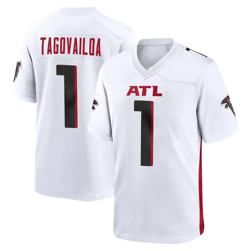 tocy A.Falcons #1 Tua Tagovailoa Player White Home Game Stitched Jerseys