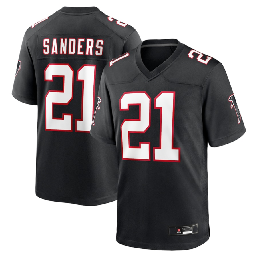 tocy A.Falcons #21 Deion Sanders Black Player Game Stitched Jerseys