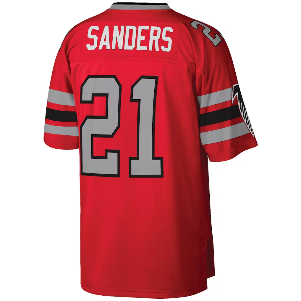 tocy A.Falcons #21 Deion Sanders Mitchell & Ness Red Legacy Replica Jersey