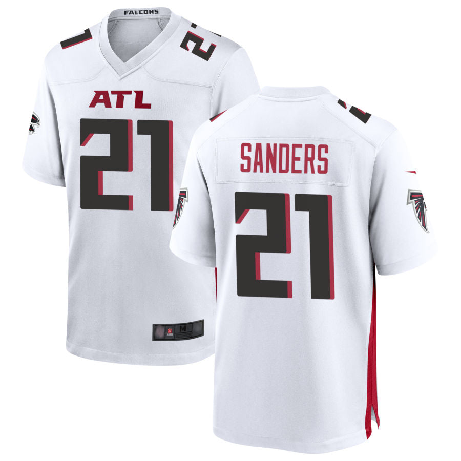 tocy A.Falcons #21 Deion Sanders Player White Home Game Stitched Jerseys