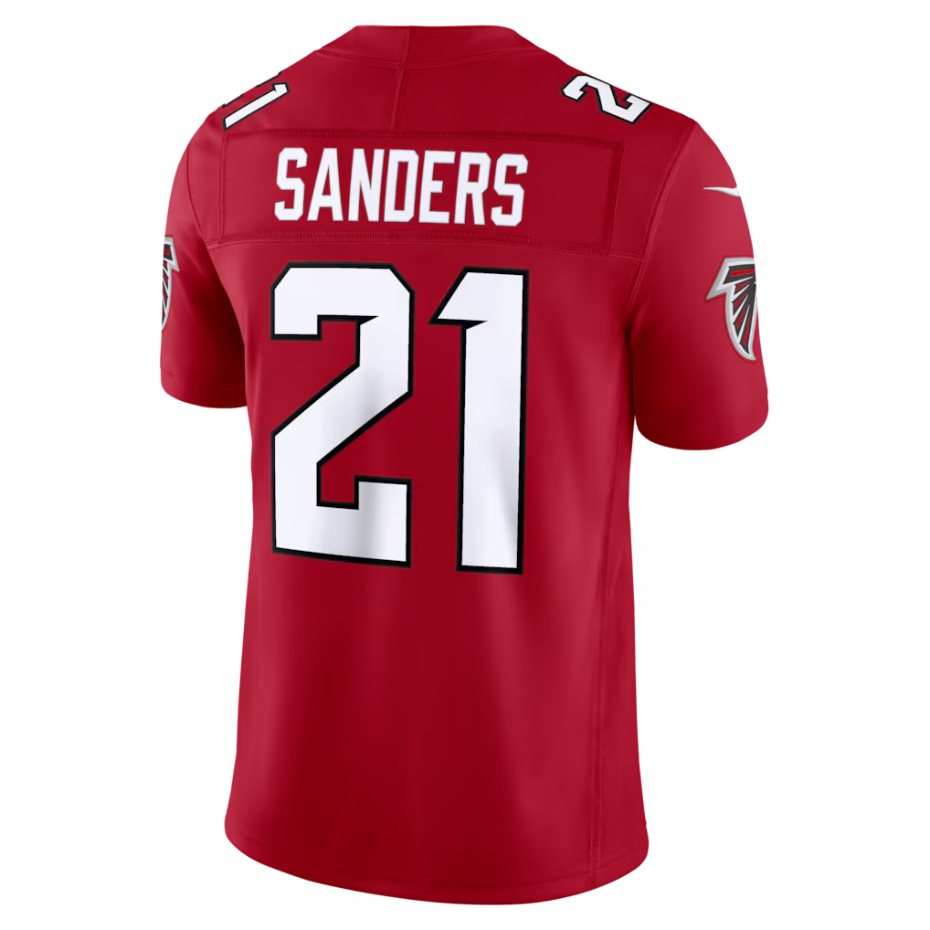 tocy A.Falcons #21 Deion Sanders Red Vapor F.U.S.E. Stitched Retired Limited Jerseys