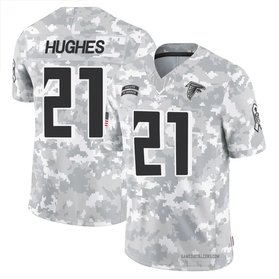 tocy A.Falcons #21 Mike Hughes Player Arctic Camo Salute to Service Limited Stitched Jerseys