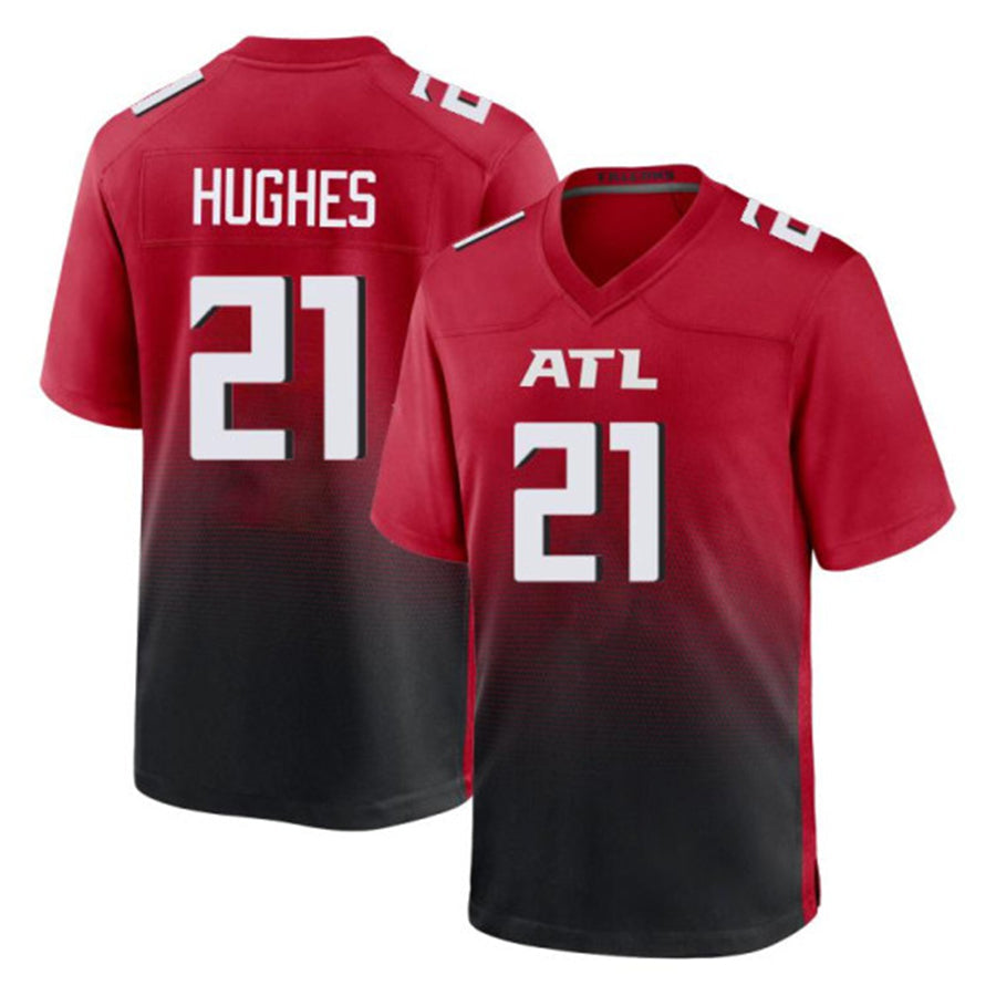 tocy A.Falcons #21 Mike Hughes Player Red Home Game Stitched Jerseys