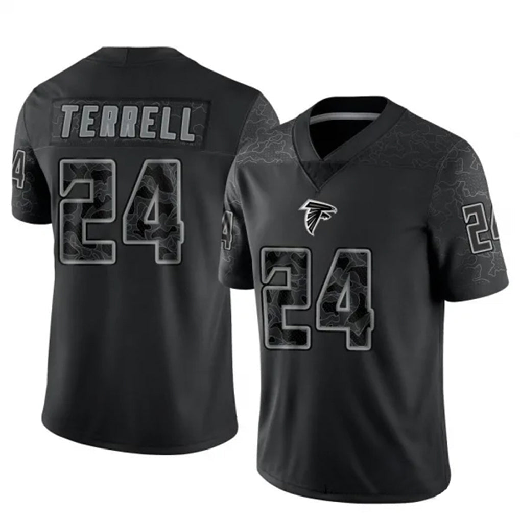 tocy A.Falcons #24 A.J. Terrell Jr. Player Black RFLCTV Limited Stitched Jerseys