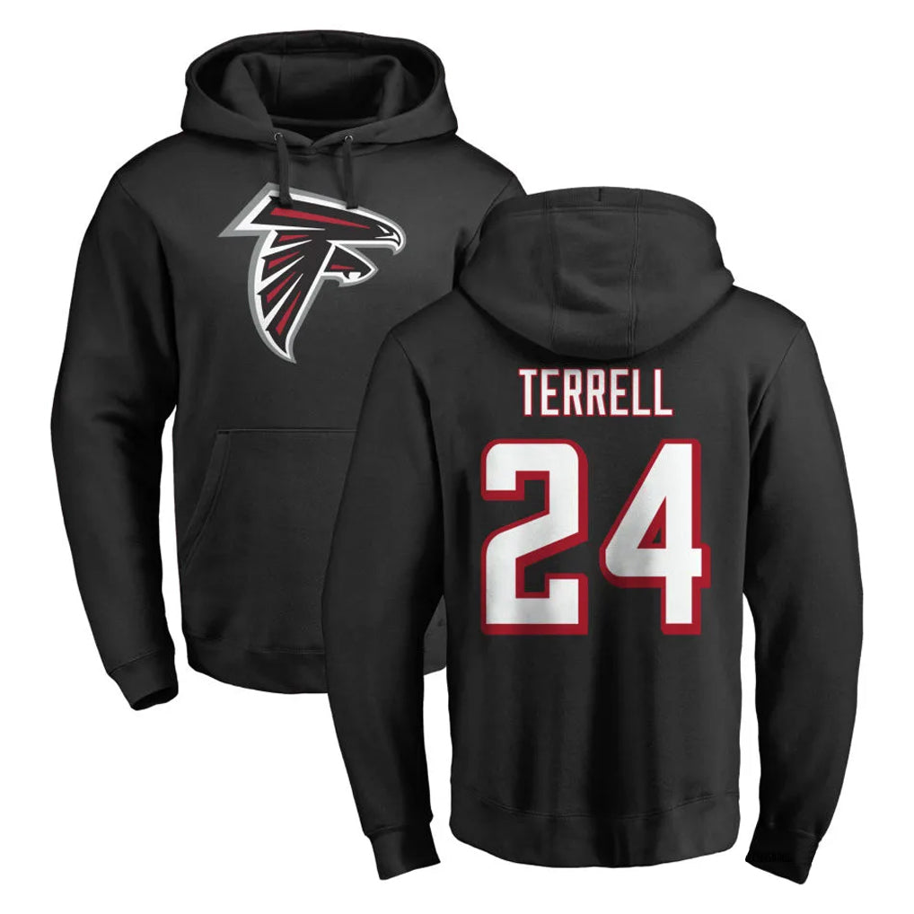 tocy A.Falcons #24 A.J. Terrell Jr. Player Black Salute to Service Hoodies Stitched Jerseys