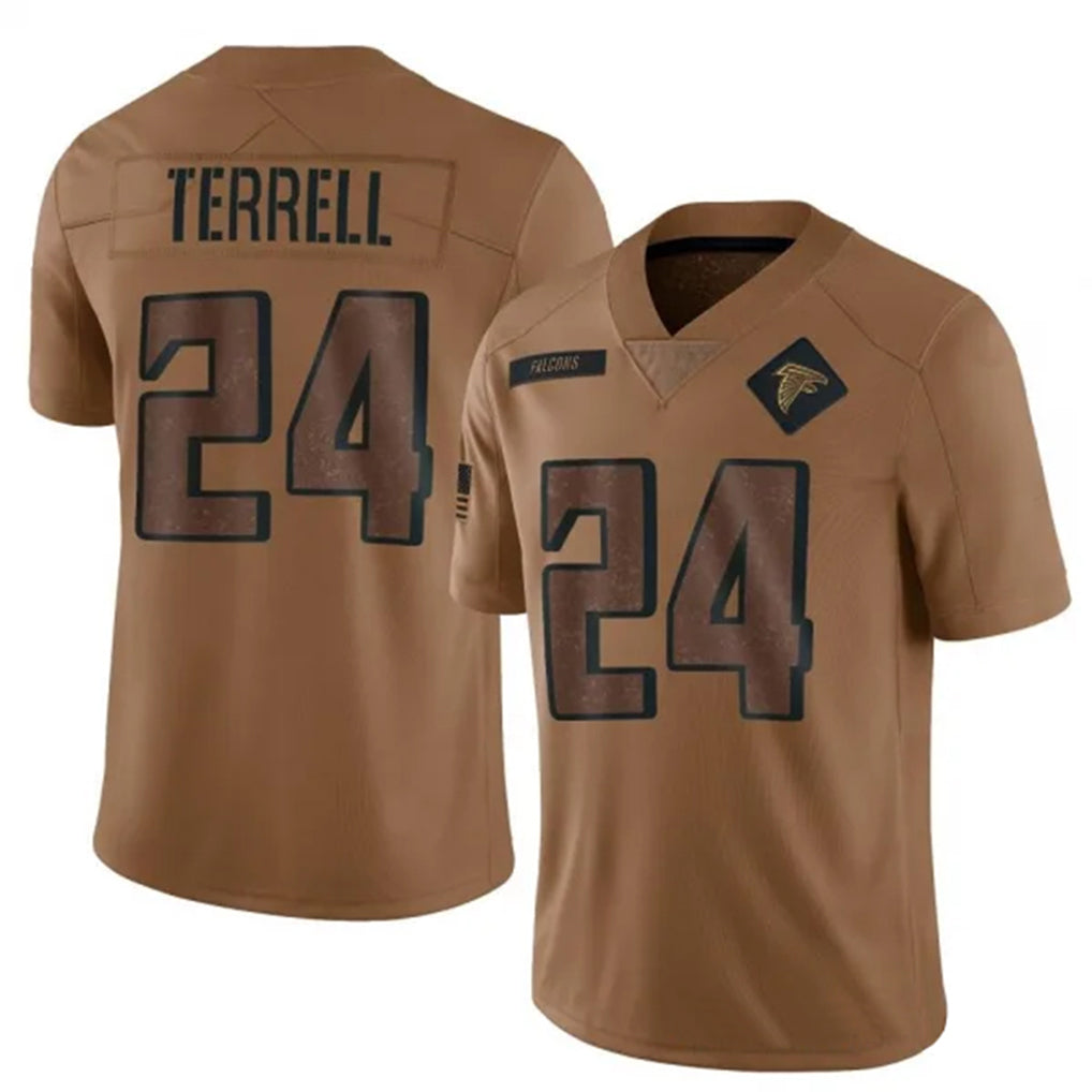 tocy A.Falcons #24 A.J. Terrell Jr. Player Brown Salute To Service Limited Stitched Jerseys