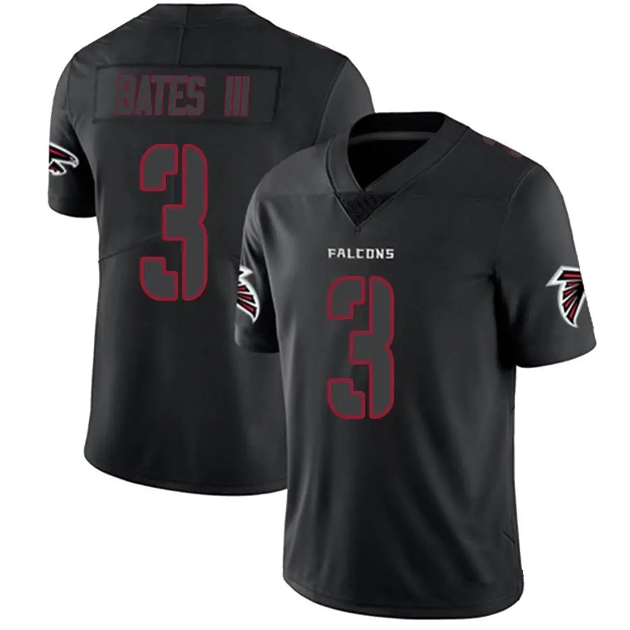tocy A.Falcons #3 Jessie Bates III Player Black Impact Limited Stitched Jerseys