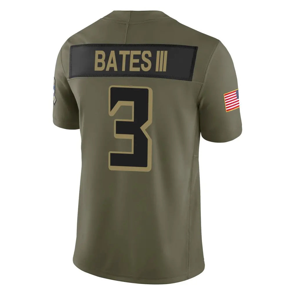 tocy A.Falcons #3 Jessie Bates III Player Olive Salute To Service Limited Home Game Stitched Jerseys