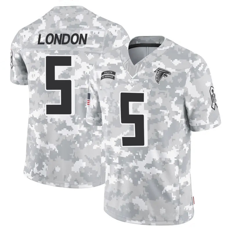 tocy A.Falcons #5 Drake London Player Arctic Camo Salute to Service Limited Stitched Jerseys