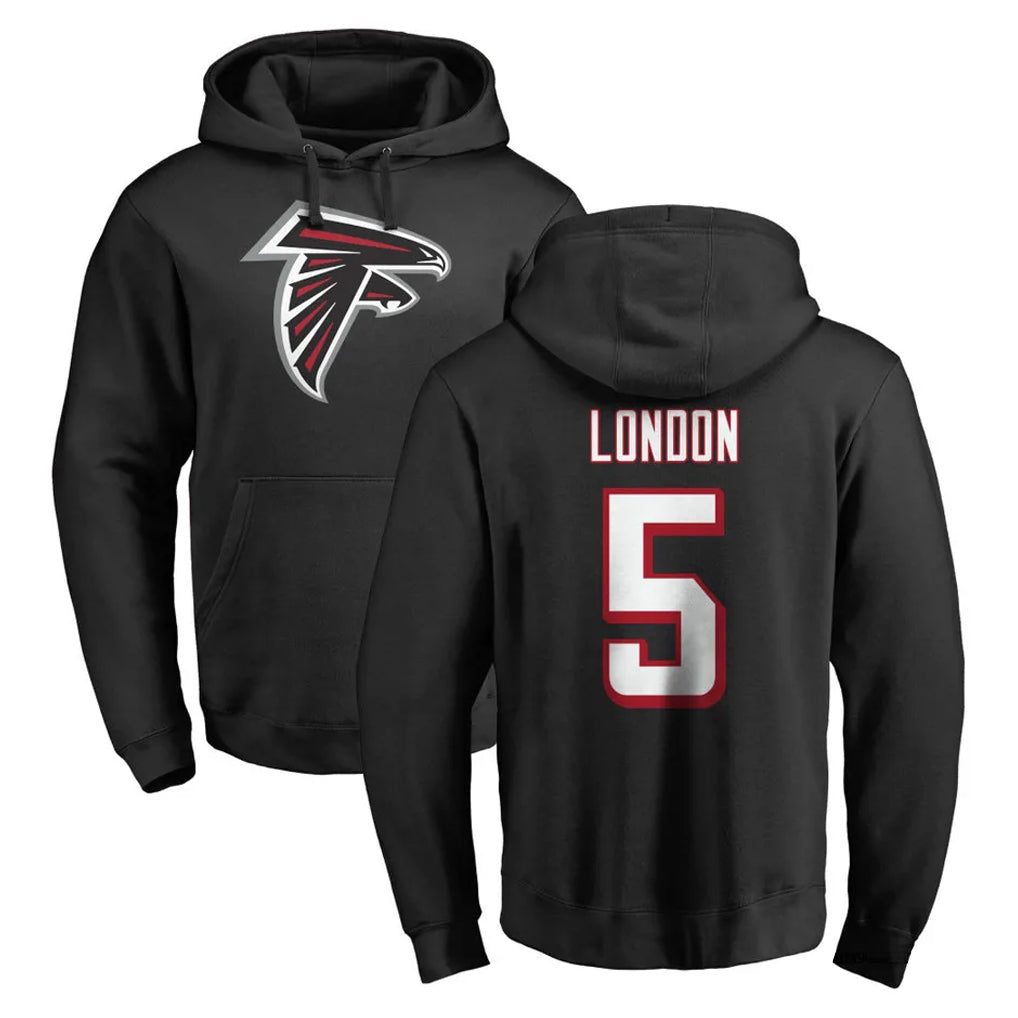 tocy A.Falcons #5 Drake London Player Black Salute to Service Hoodies Stitched Jerseys