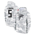 tocy A.Falcons #5 Drake London Player Camo Arctic Salute to Service Hoodies Limited Stitched Jerseys