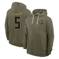 tocy A.Falcons #5 Drake London Player Olive 2025 Salute to Service Hoodies Stitched Jerseys
