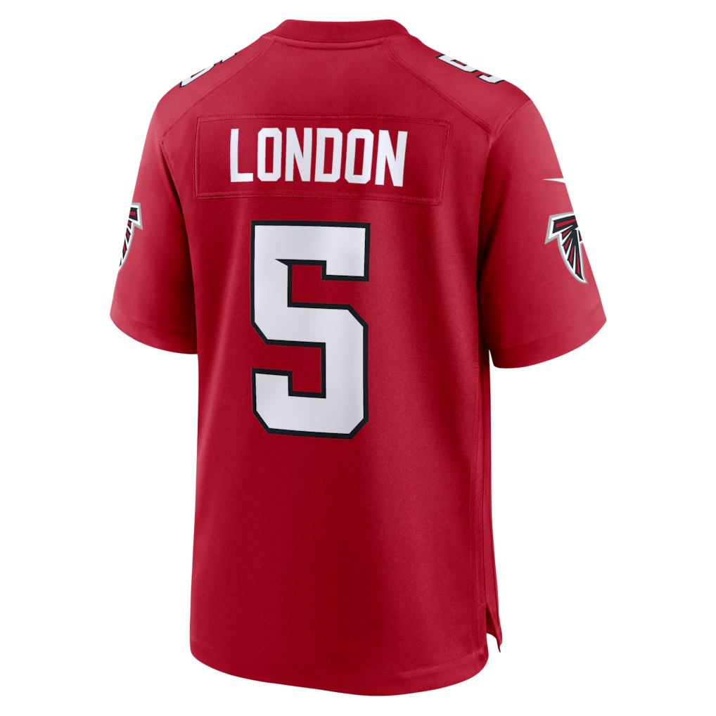 tocy A.Falcons #5 Drake London Red Game Stitched Jerseys