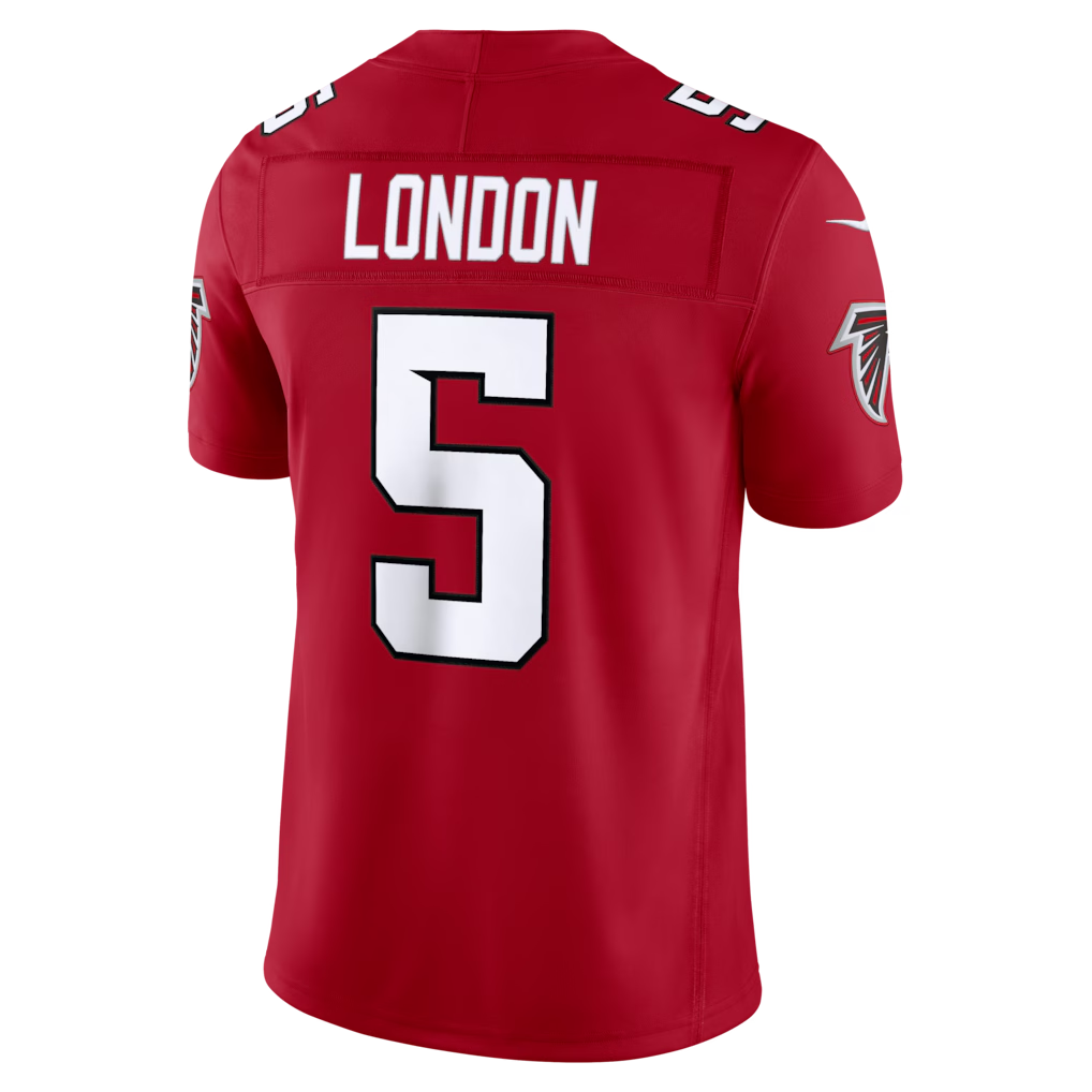 tocy A.Falcons #5 Drake London Red Team Vapor F.U.S.E. Limited Stitched Jerseys
