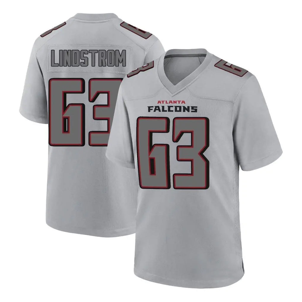 tocy A.Falcons #63 Chris Lindstrom Branch Player Gray Fashion Home Game Stitched Jerseys