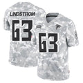 tocy A.Falcons #63 Chris Lindstrom Player Arctic Camo Salute to Service Limited Stitched Jerseys